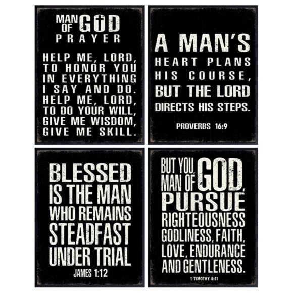 Religious Wall Art  - Motivational Quotes Scripture Wall Decor - Picture 1 of 7